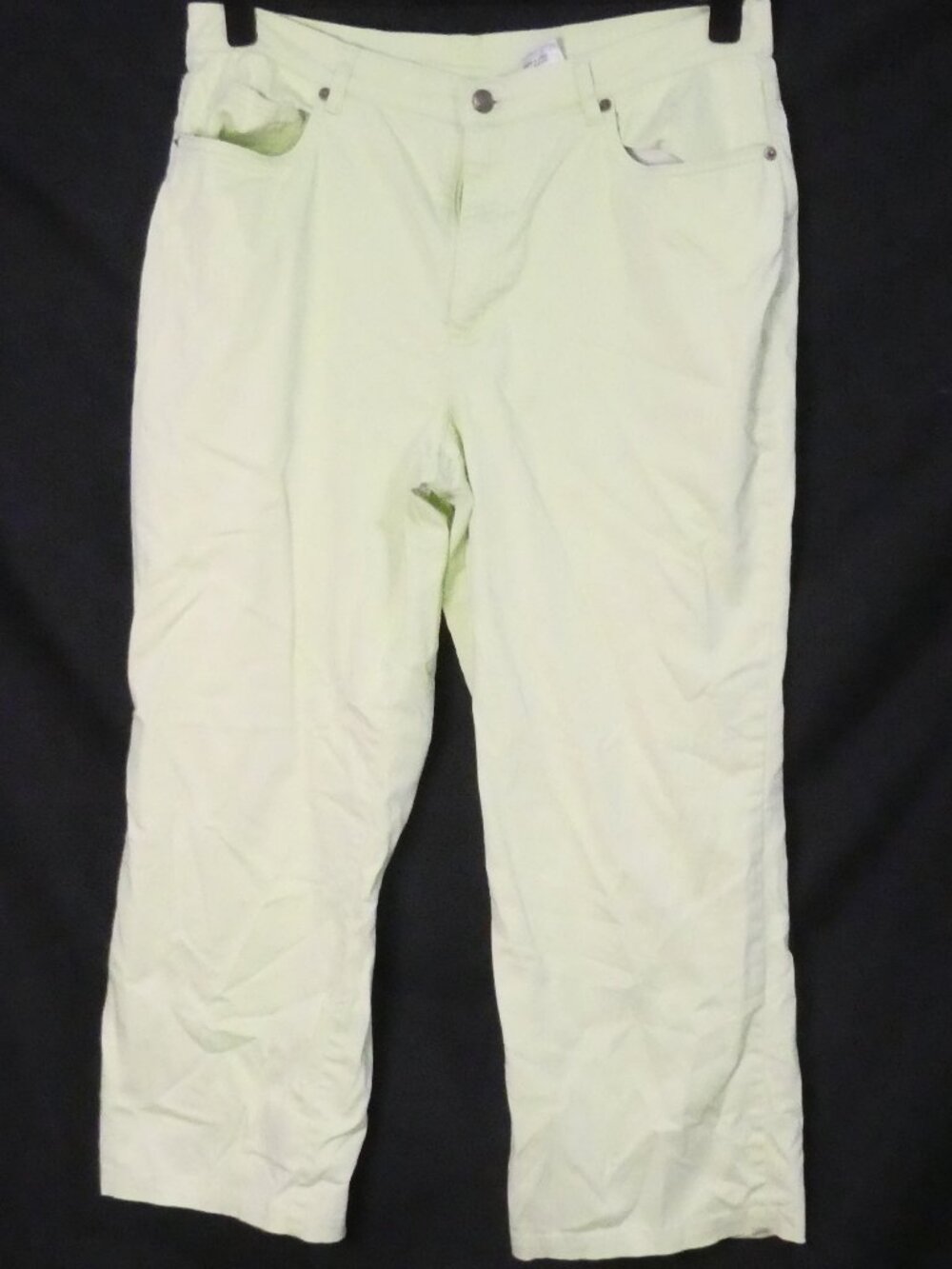 TALBOTS PETITES Stretch Straight Leg Pants Pastel Green Pistachio - Size 12P